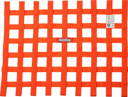 Ribbon Window Net SFI Orange, by RACEQUIP, Man. Part # 725045RQP