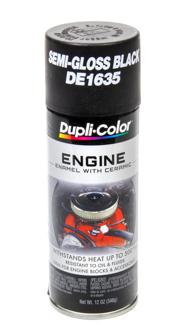 Semi Gloss Black Engine Paint 12oz, by DUPLI-COLOR/KRYLON, Man. Part # DE1635