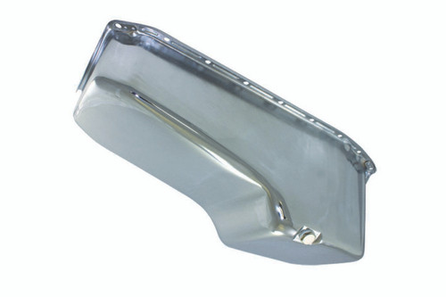 80-85 SBC Steel Stock Oil Pan Chrome, by SPECIALTY PRODUCTS COMPANY, Man. Part # 7443