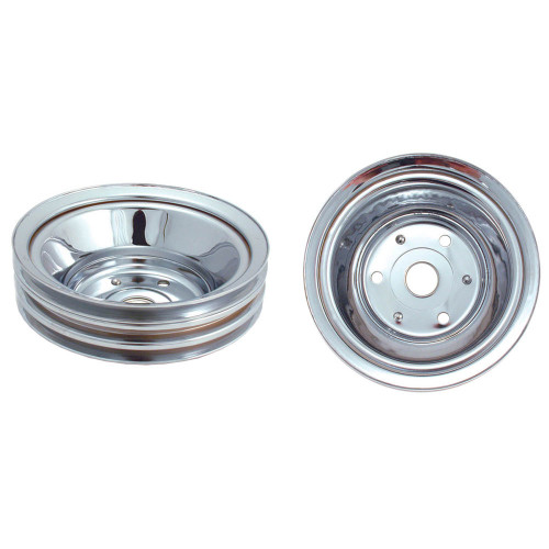 SBC LWP Lower Pulley Triple Groove Chrome, by SPECTRE, Man. Part # SPE-4448