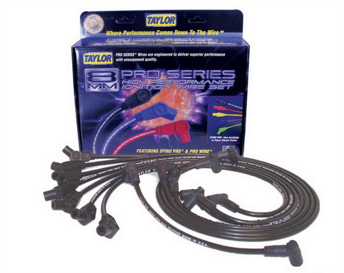 Spiro-Pro Custom  8Cyl. Plug Wire Set  Black, by TAYLOR/VERTEX, Man. Part # 74004