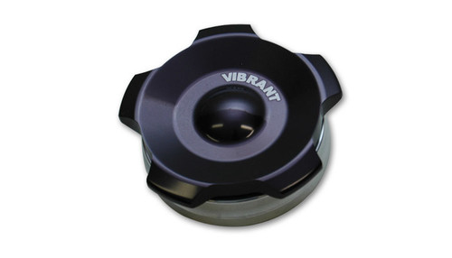 Black Alum Fill Cap w/ Alum Weld Bung 2-3/4in, by VIBRANT PERFORMANCE, Man. Part # 11295