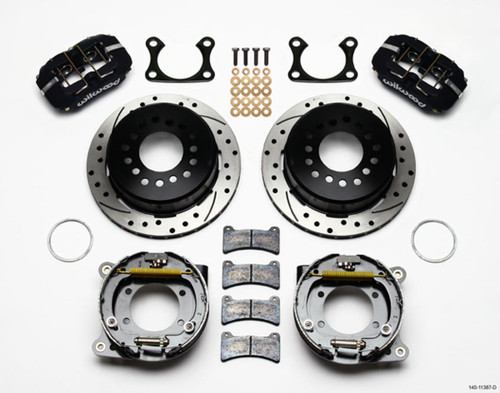 Rear Disc Brake Kit Big Ford Drilled w/Park Brk, by WILWOOD, Man. Part # 140-11387-D
