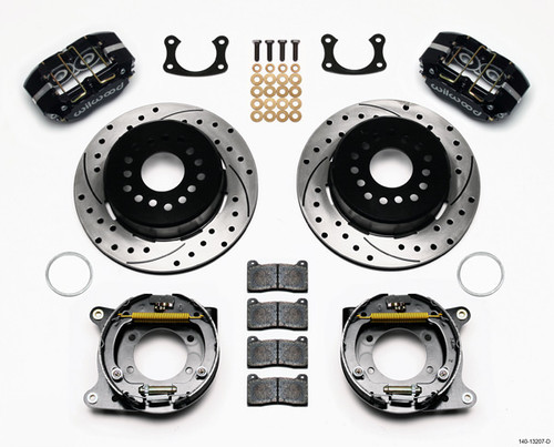 Rear Brake Kit Big Ford New 2.50in Blk Drilled, by WILWOOD, Man. Part # 140-13207-D