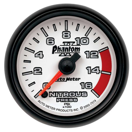 2-1/16in P/S II Nitrous Pressure Gauge 0-1600, by AUTOMETER, Man. Part # 7574