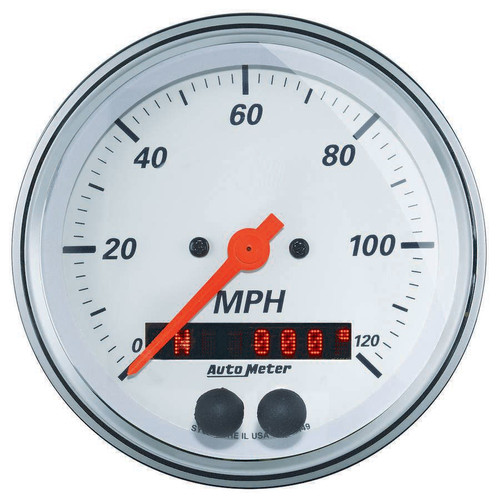 3-3/8 Speedometer 120MPH GPS Arctic White Series, by AUTOMETER, Man. Part # 1349