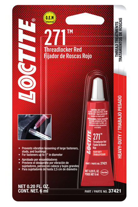 Threadlocker 271 HD Red 6ml/.20oz, by LOCTITE, Man. Part # 487232