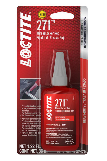 Threadlocker 271 HD Red 36ml/1.22oz, by LOCTITE, Man. Part # 492142