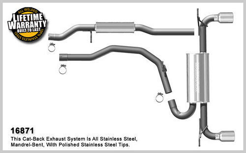 07-14 Ford Edge 2.0/3.5L Cat Back Exhaust Kit, by MAGNAFLOW PERF EXHAUST, Man. Part # 16871