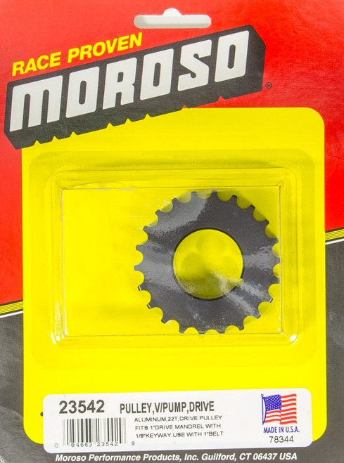 Dry Sump Drive Pulley 22T- Radius Tooth, by MOROSO, Man. Part # 23542