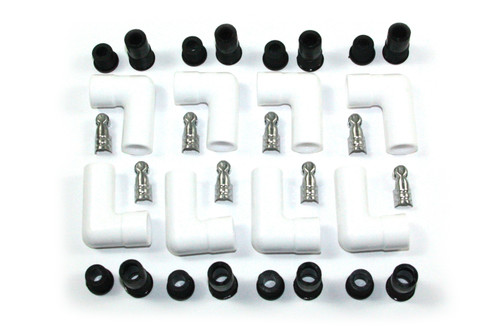 Ceramic Spark Plug Boot Kit 90-Deg 8pk White, by PERTRONIX IGNITION, Man. Part # 8501HT-8