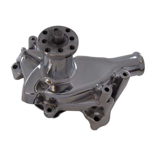 SB Chevy Aluminum Water Pump Long- Chrome, by RACING POWER CO-PACKAGED, Man. Part # R3951C