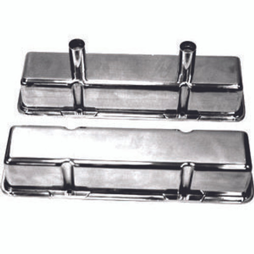 Polished Alum SB Chevy Circle Track Valve Cover, by RACING POWER CO-PACKAGED, Man. Part # R6140