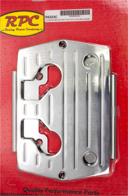 Optima Alum Ball Milled Battery Tray Chrome, by RACING POWER CO-PACKAGED, Man. Part # R6323C
