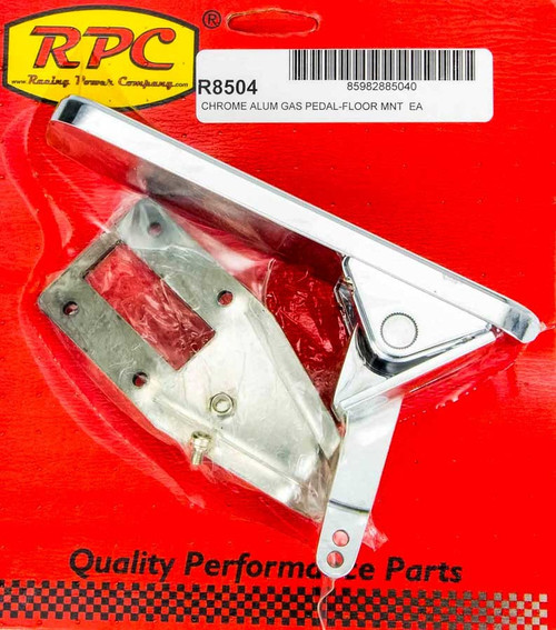 Floor Mount Gas Pedal Chrome, by RACING POWER CO-PACKAGED, Man. Part # R8504