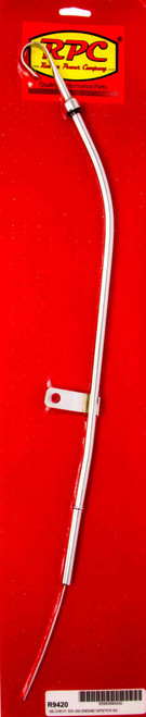 80-82 SBC Steel Oil Dipstick Chrome, by RACING POWER CO-PACKAGED, Man. Part # R9420