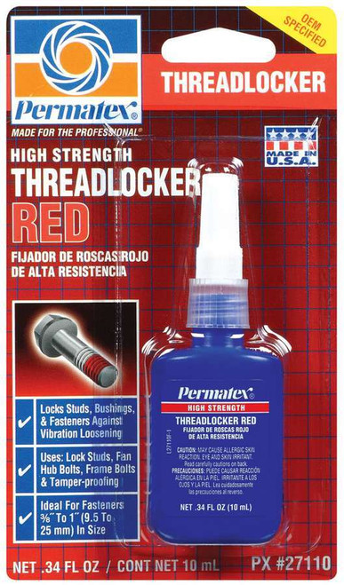 Threadlocker Red High Strengh 10ml., by PERMATEX, Man. Part # 27110