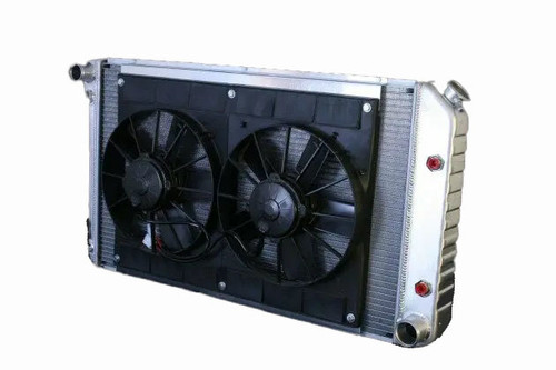 Radiator w/Fans Chevelle 73-77 Auto Trans Raw, by DEWITTS RADIATOR, Man. Part # 32-4139034A
