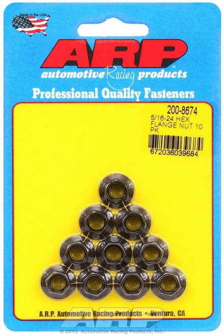 Hex Nut Kit w/Flange 5/16-24 (10pk), by ARP, Man. Part # 200-8674