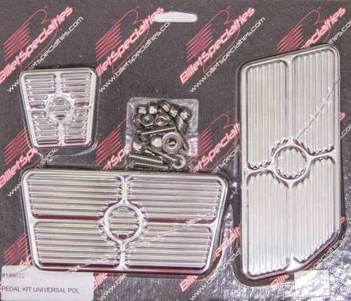 Universal Pedal Kits Grooved Polished, by BILLET SPECIALTIES, Man. Part # 198622