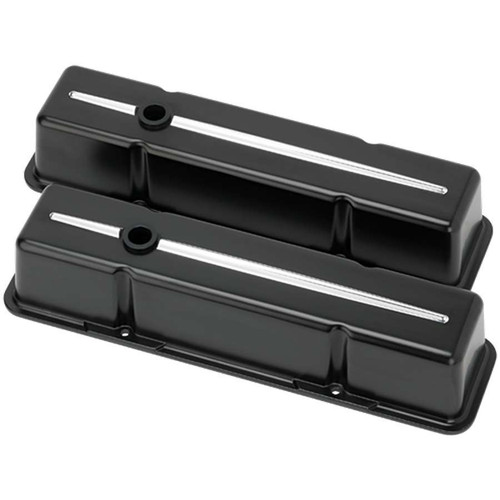 SBC Tall Valve Covers Black, by BILLET SPECIALTIES, Man. Part # 95224