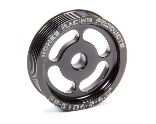 Power Steering Pulley Serpentine 4in, by JONES RACING PRODUCTS, Man. Part # PS-5106-B-4.000