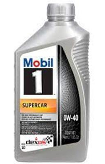 0W40 Supercar Oil Case 6 x 1 Quart, by MOBIL 1, Man. Part # 126870