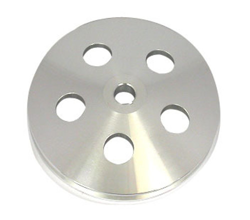 Polished Aluminum GM 1V Power Steering Pulley, by RACING POWER CO-PACKAGED, Man. Part # R8848POL