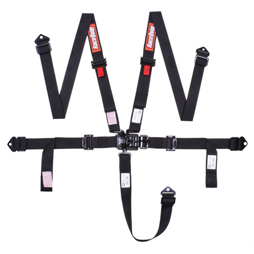 Harness 5pt L&L 2in P/D Lap Black SFI 16.1, by RACEQUIP, Man. Part # 811001RQP