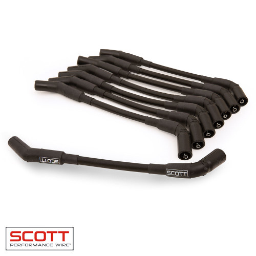 GM LS Truck  Spark Plug Wire Set 45-Deg - Black, by SCOTT PERFORMANCE, Man. Part # CH-LS-T-1