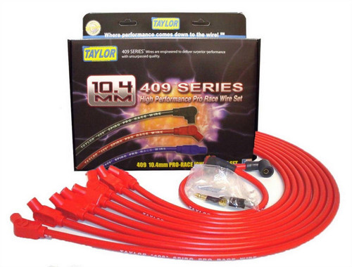 409 10.4mm Spiro-Pro Race Plug Wire Set - Red, by TAYLOR/VERTEX, Man. Part # 79232