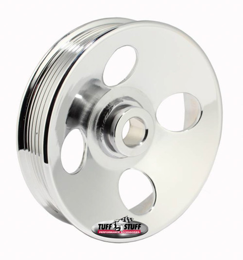 Type II Power Steering Pulley 6 Groove Chrome, by TUFF-STUFF, Man. Part # 8487A