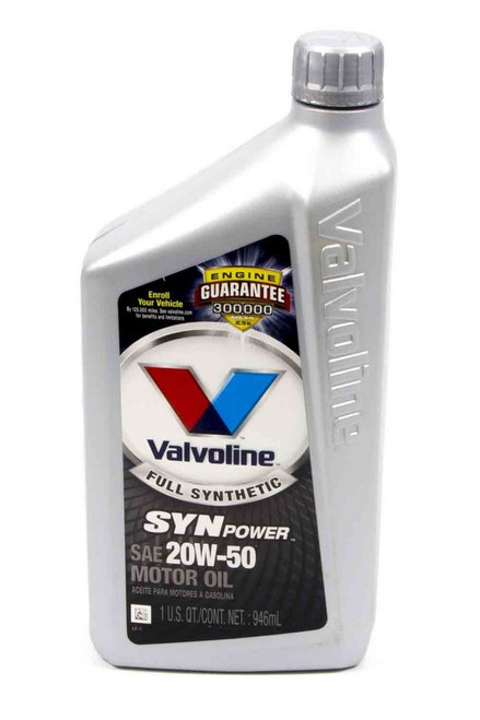20w50 Synthetic Oil Qt. Valvoline, by VALVOLINE, Man. Part # 945-C