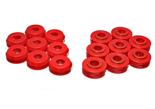 Bronco Body Mounts - Red , by ENERGY SUSPENSION, Man. Part # 4.4101R