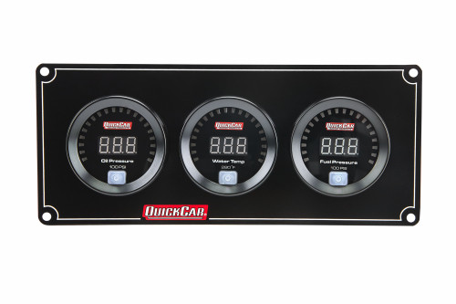 Digital 3 Gauge Panel OP /WT/FP100, by QUICKCAR RACING PRODUCTS, Man. Part # 67-3018