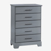 Natart Taylor 2 Piece Nursery Set - Crib and 5 Drawer Dresser in Elephant Grey