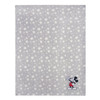 Lambs & Ivy Mickey Mouse Grey Stars Appliqued Blanket