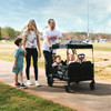 Wonderfold X4 Push & Pull Quad Stroller Wagon with Automated Magentic Buckles in Stealth Black