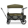 Wonderfold X4 Push & Pull Quad Stroller Wagon with Automated Magentic Buckles in Woodland Green