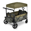 Wonderfold X4 Push & Pull Quad Stroller Wagon with Automated Magentic Buckles in Woodland Green