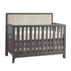 Natart Kyoto 2 Piece Nursery Set - Convertible Linen Talc Panel Crib and Double Dresser in Charcoal