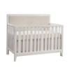 Natart Kyoto 2 Piece Nursery Set - Convertible Linen Talc Panel Crib and Double Dresser in White