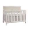 Natart Kyoto 3 Piece Nursery Set - Convertible Linen Talc Panel Crib, Double Dresser, & Lingerie Chest in White