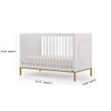 Dadada Chicago 3-In-1 Crib in White/Gold