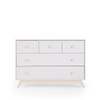 Dadada Gramercy 5-Drawer Dresser in White/Meringue