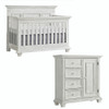 Oxford Baby Weston 2 Piece Nursery Set - Convertible Crib + & Chifferobe in Vintage White