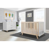 Sorelle Luce Crib in Natural wood and White