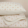 Oilo Fable Blanket- Quilt- Dainty Floral & Eggshell Organic Muslin 45 X 60"