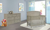 Dolce Babi Primo 2 Piece Nursery Set in Grey Satin - Full Panel Crib & Double Dresser