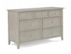 Dolce Babi Primo 2 Piece Nursery Set in Grey Satin - Full Panel Crib & Double Dresser